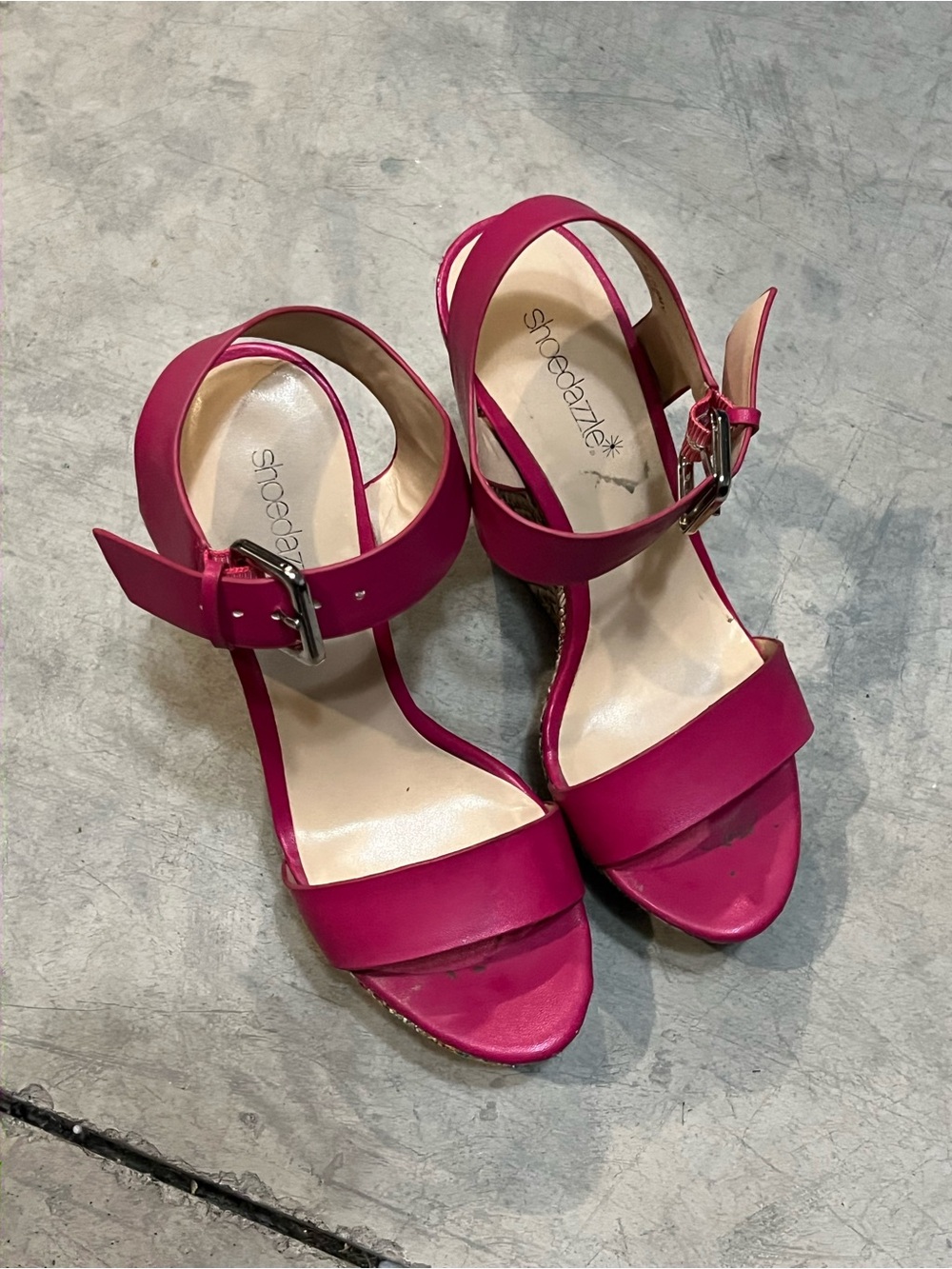 Shoe Dazzle Women Hot Pink Ankle Strap Heels